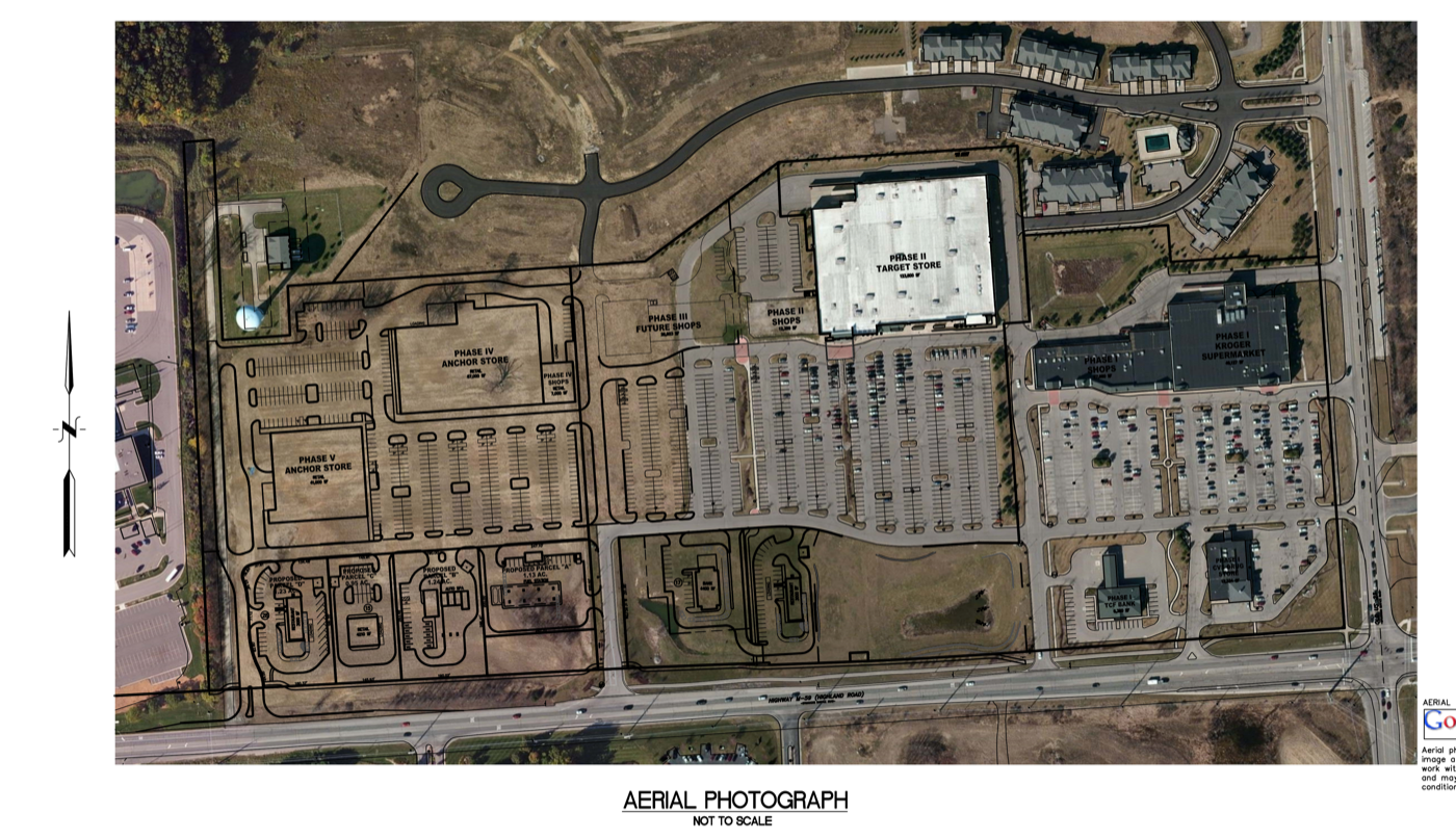 Aerial view of The Shops at Waldenwoods, Hartland Township, MI